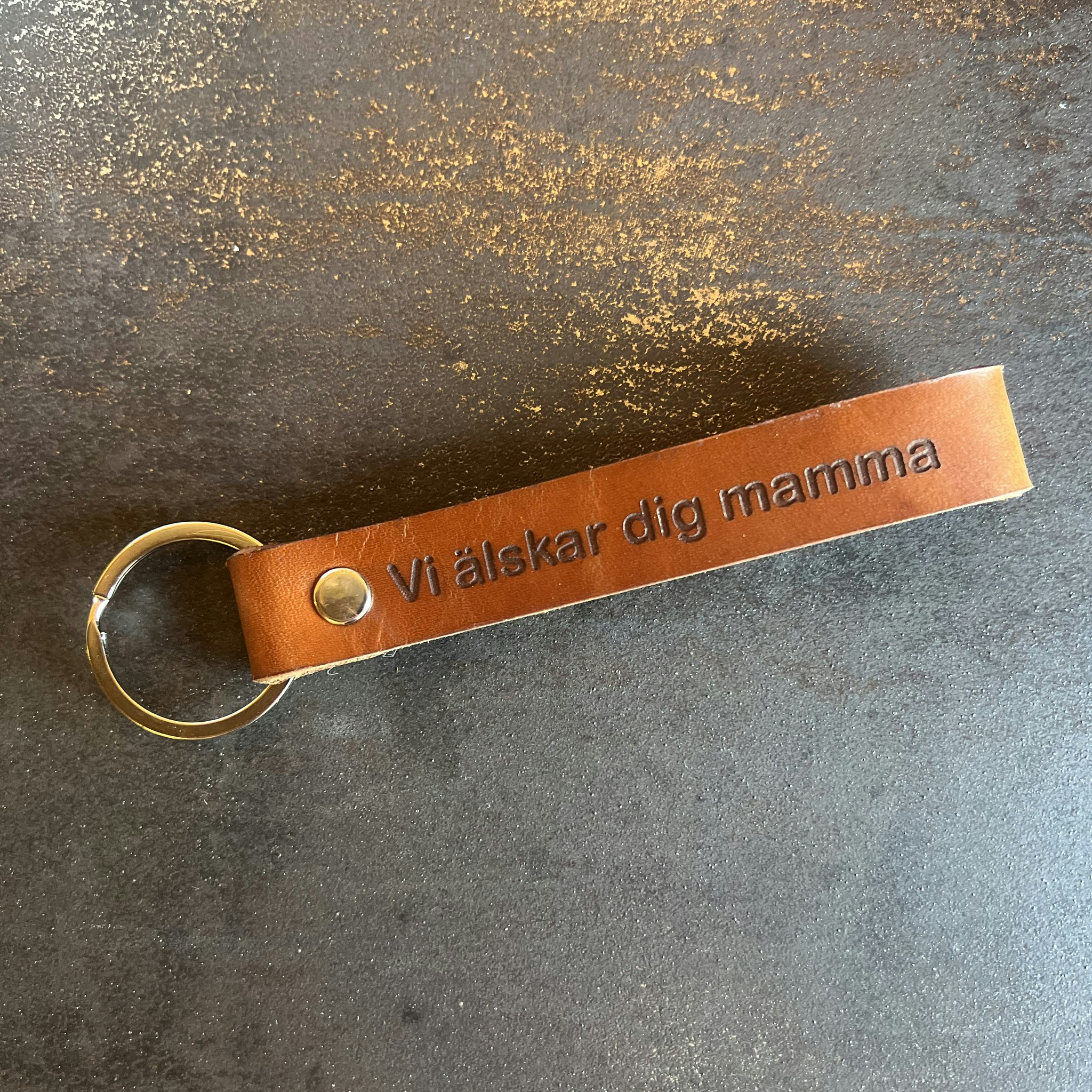 Dubbel nyckelring - Läder
