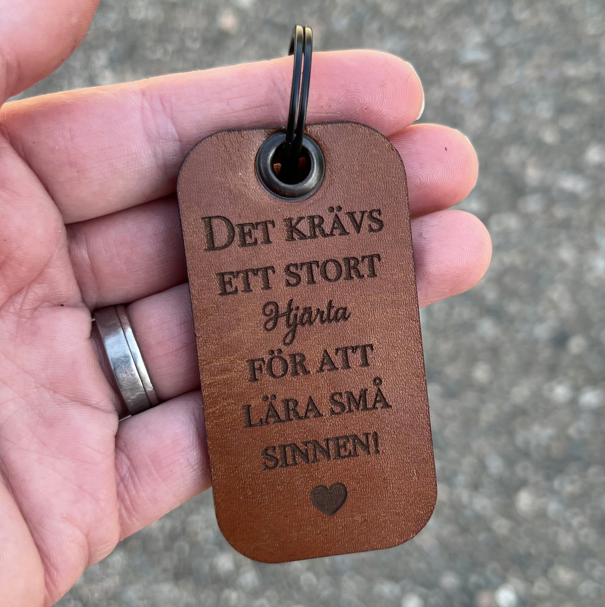 Rektangel nyckelring - Läder
