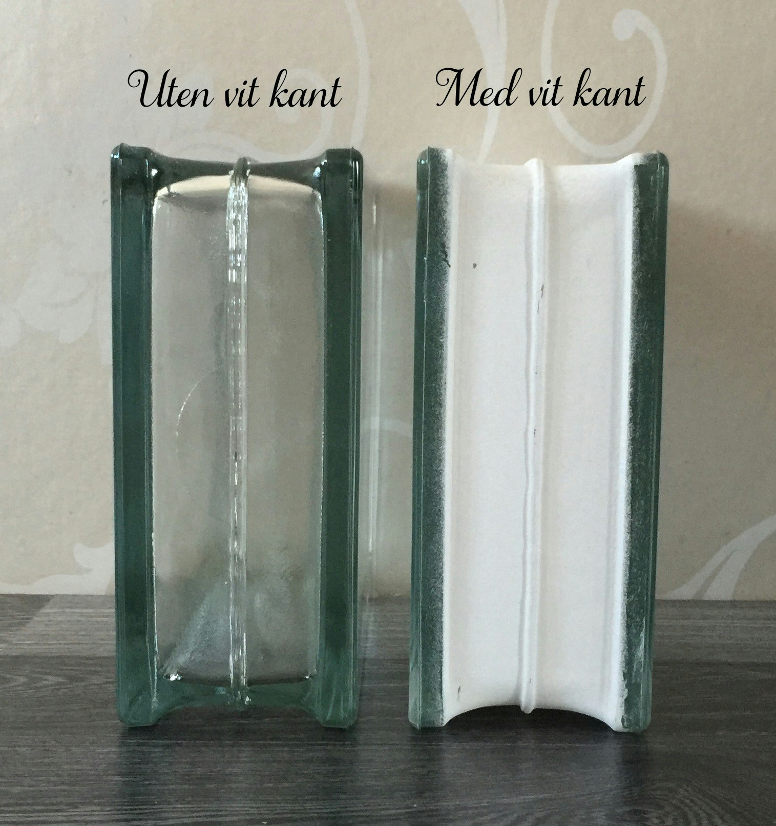 Glasblock med eget foto och text