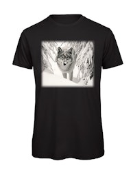 T-shirt med varg tryck