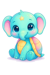 Elefant pastell #2 till tyg