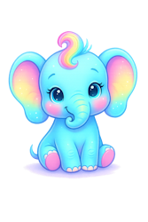 Elefant pastell #3 till tyg