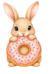 Kanin med donut till tyg