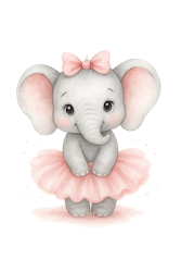 Elefant med kjol till tyg
