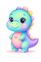 Dinosaurie pastell till tyg