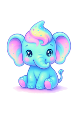 Elefant pastell #4 till tyg
