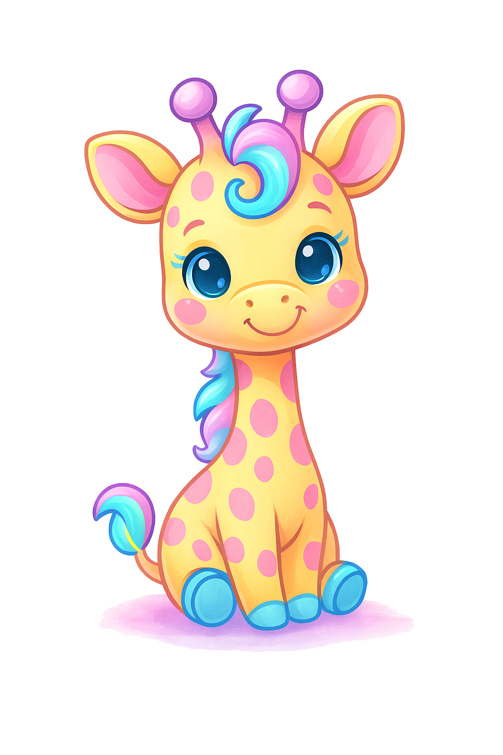 Giraff pastell till tyg