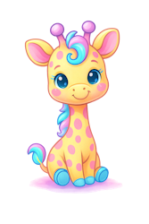 Giraff pastell till tyg