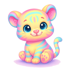 Tiger pastell till tyg
