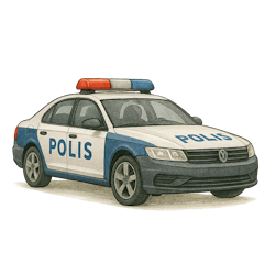 Polisbil till tyg