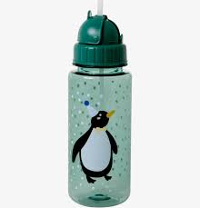 Vattenflaska med sugrör - Pingvin