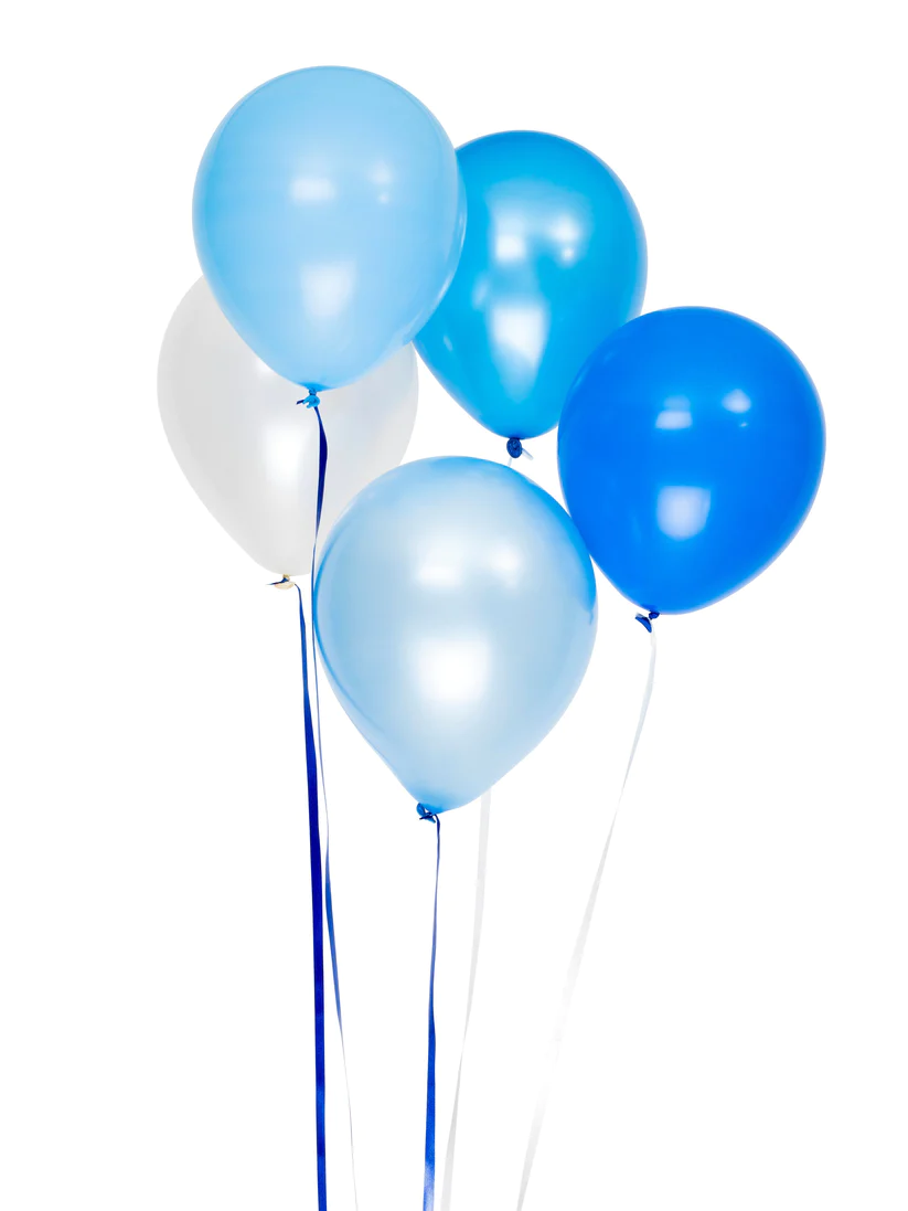 Ballonger 30cm 10st  Blåa/Vita