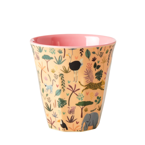 Rice Mugg Melamin Small - Animal Pink