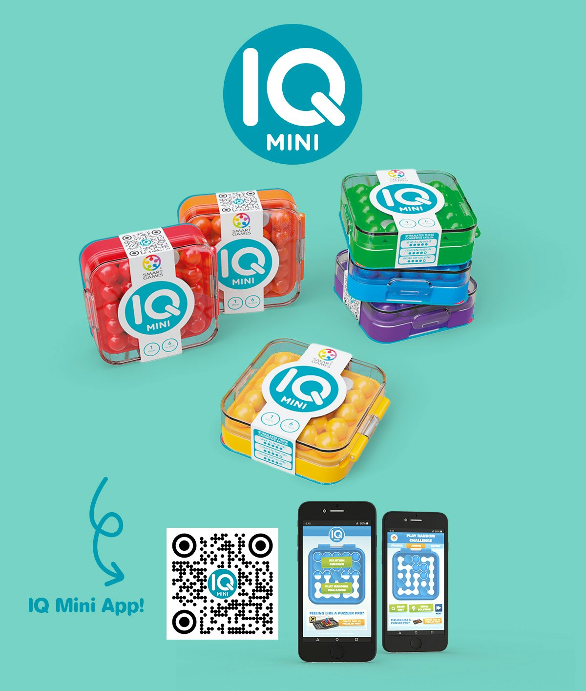 SmartGames - IQ Pussel Mini - Olika färger