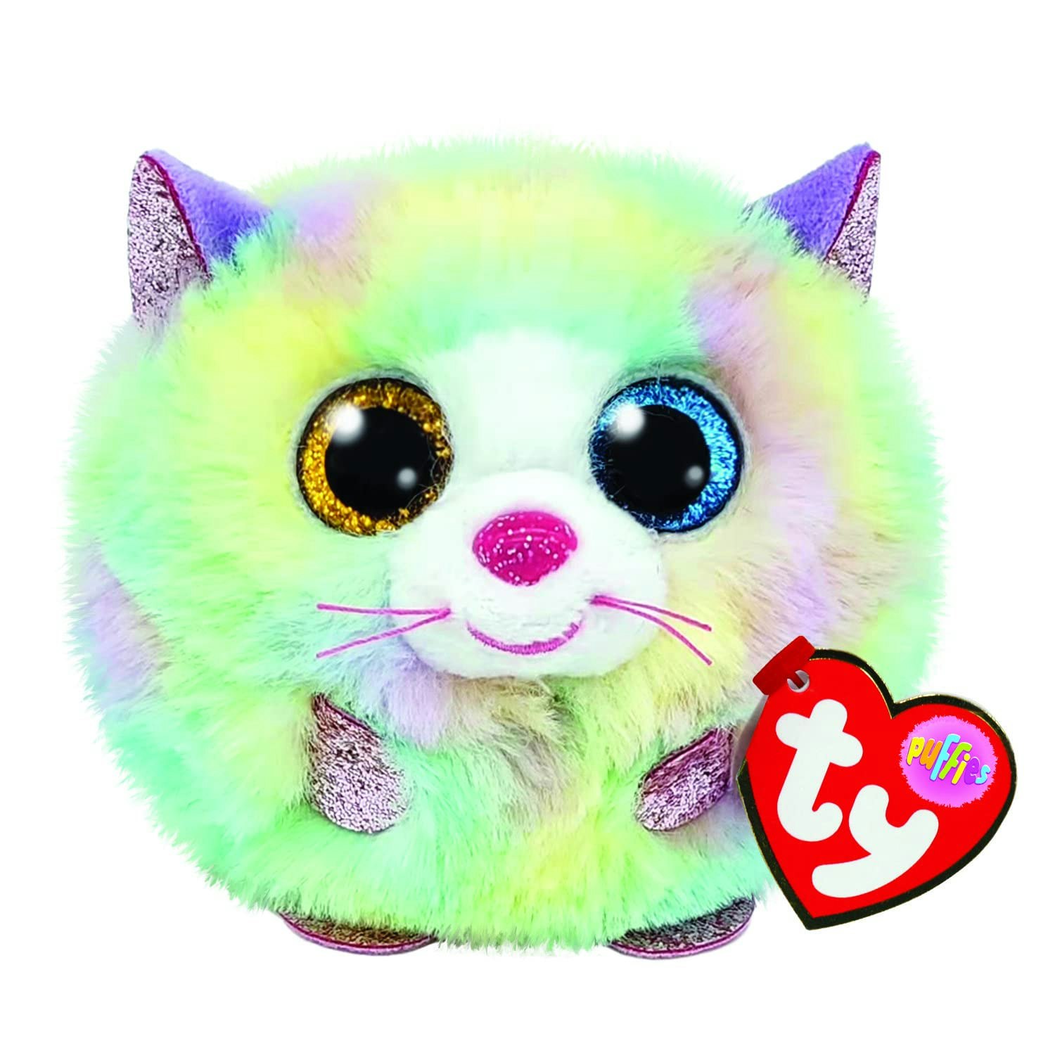 TY Puffies Beanie Balls - HEATHER - CAT ball