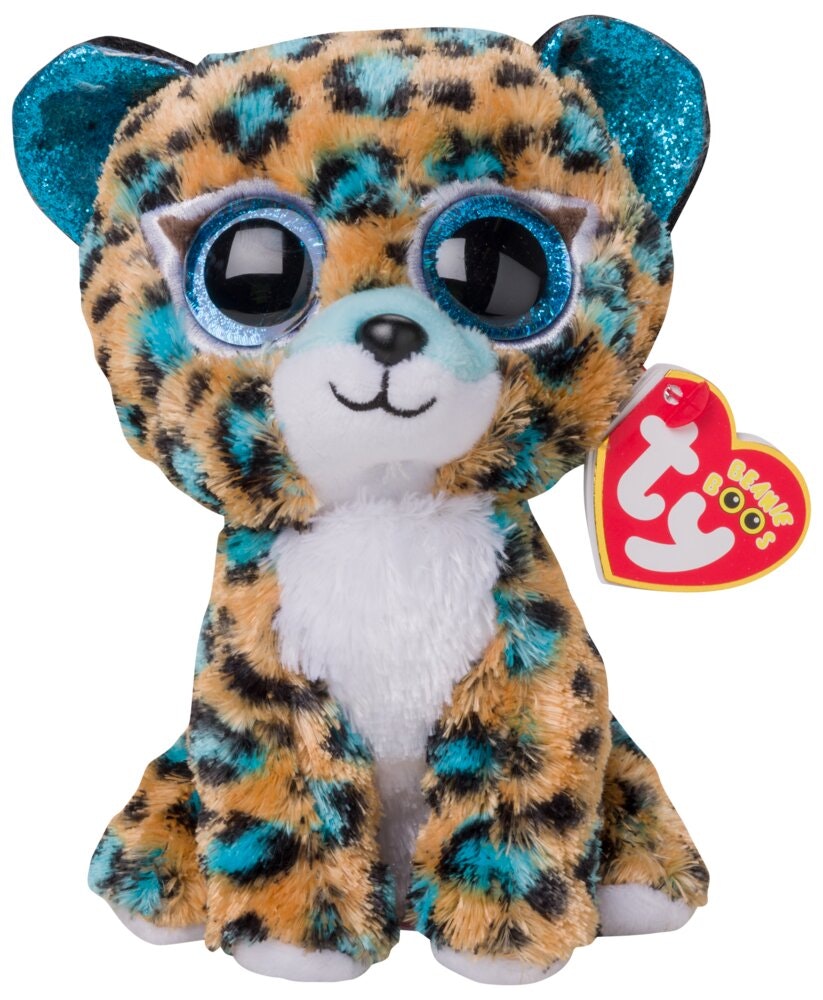 TY Beanie Boo Regular - COBALT - blue leopard