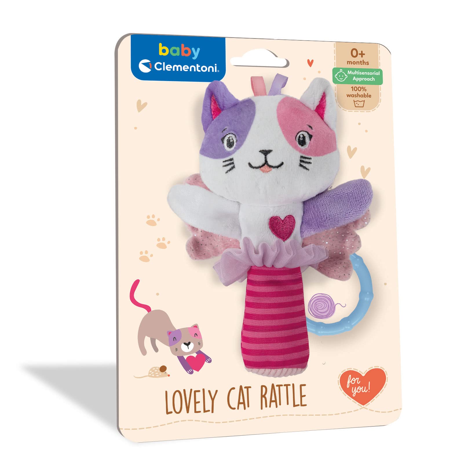 Clementoni - Lovely Cat Rattle - Prasslar