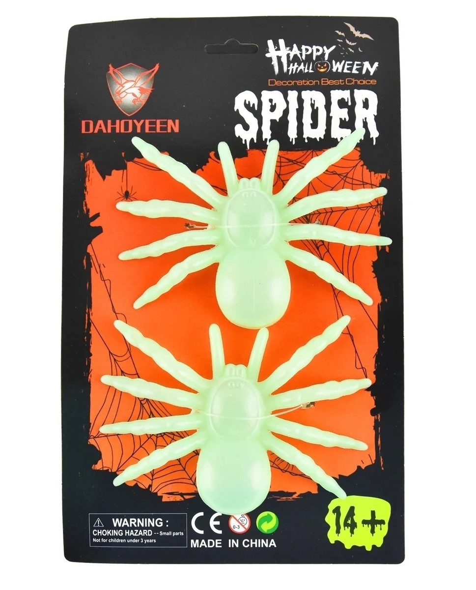 Självlysande spindlar 2-pack