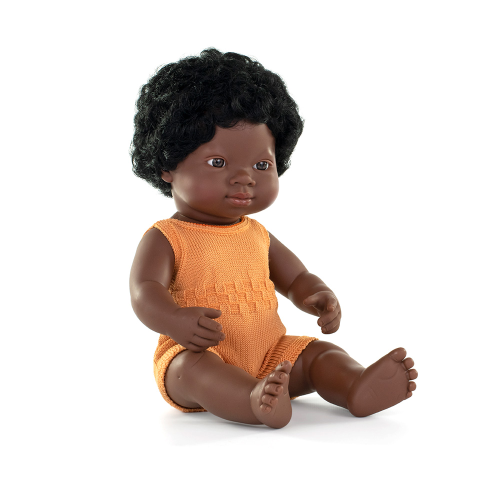 Baby doll African girl with melon rompers 38 cm