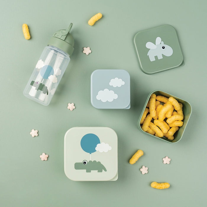 Snack Box 3pack Happy clouds Grön - DoneByDeer