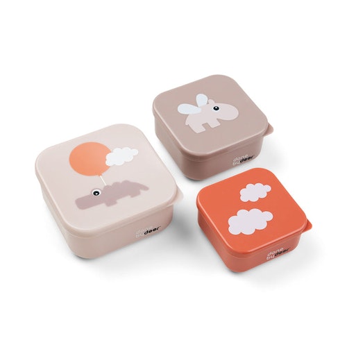 Snack Box 3pack Happy clouds Rosa - DoneByDeer