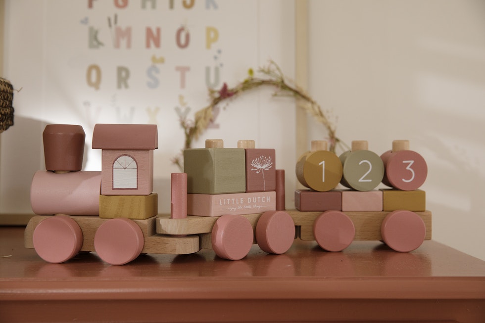 Stapeltåg Stort Rosa - LittleDutch