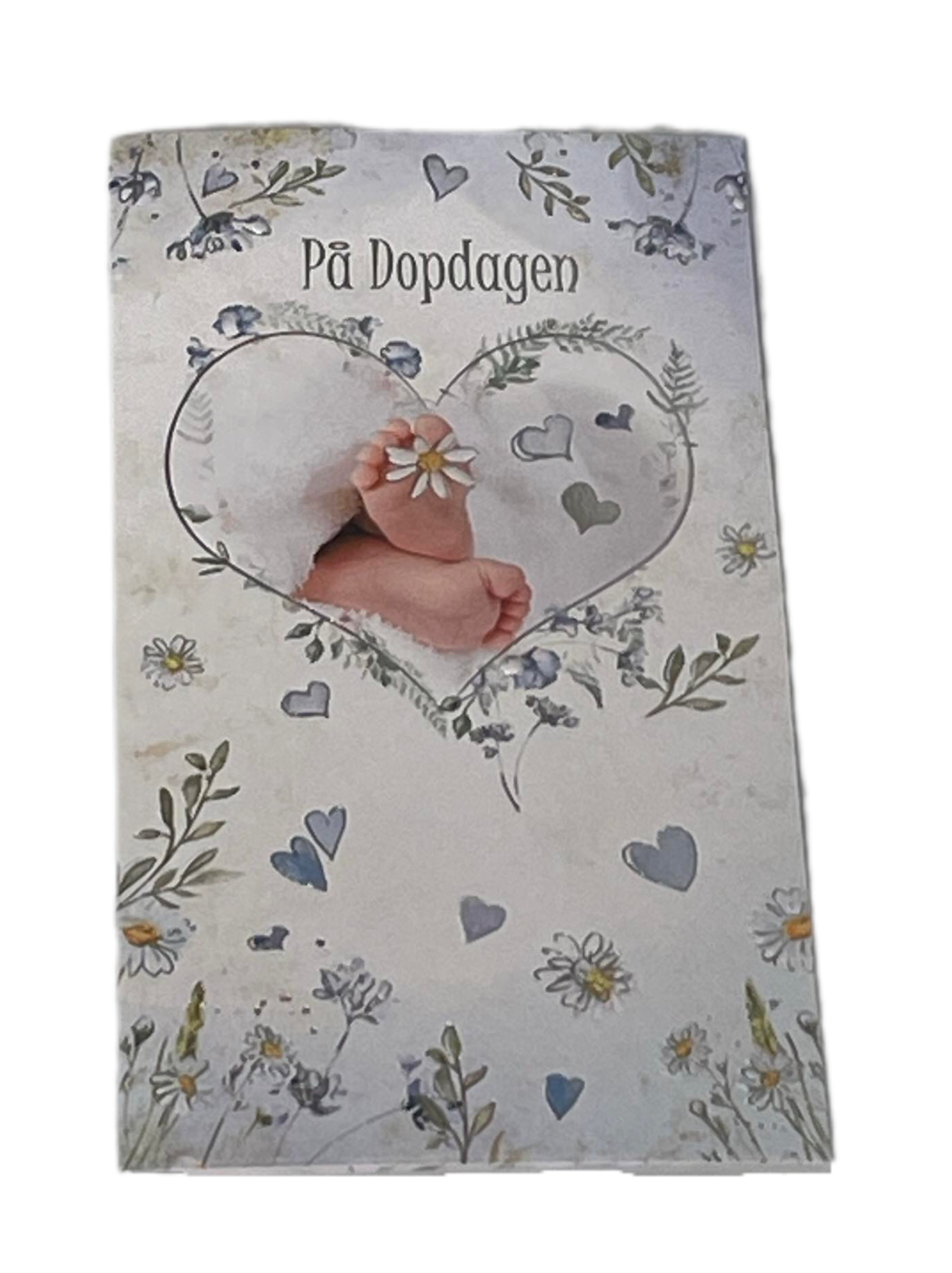 Blått Dubbelt Babykort - Fötter