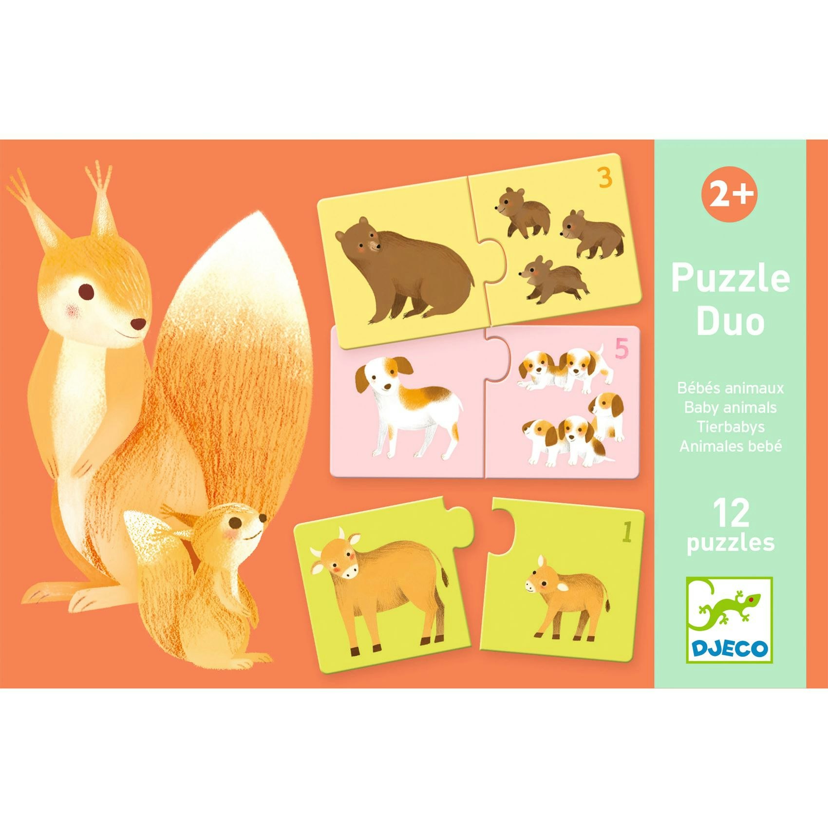 Duo-puzzle Bebisdjur Matcha - Djeco
