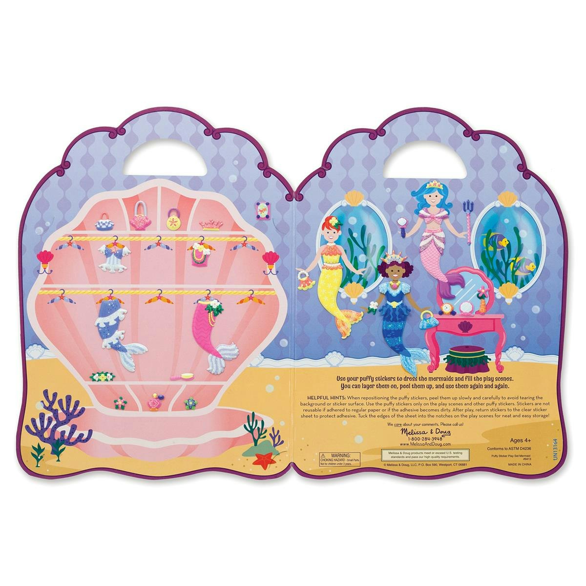Puffy Stickers Reusable Mermaid - Melissa & Doug