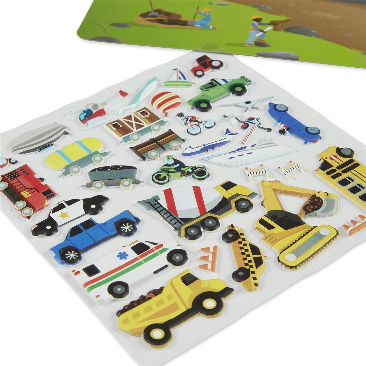 Puffy Stickers Reusable Vehicles - Melissa & Doug