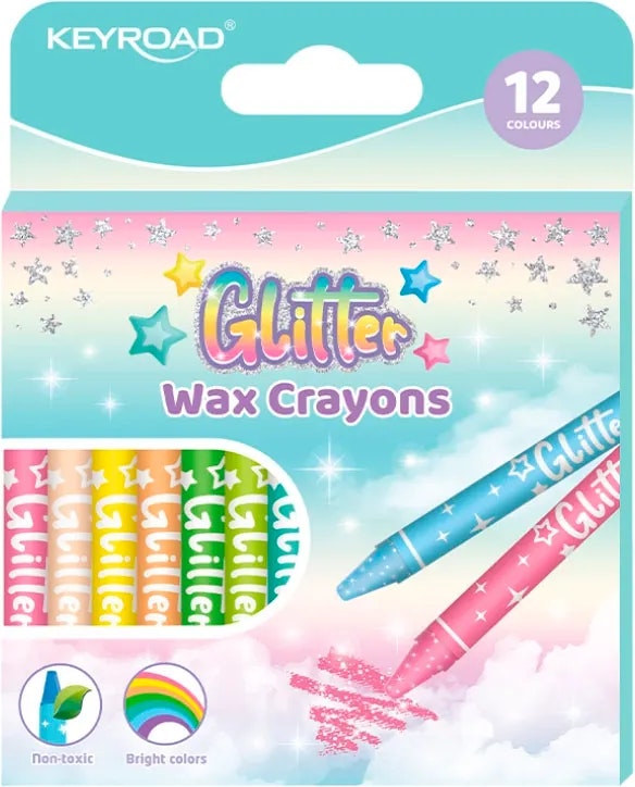 Glitter Wax Crayons 12pack