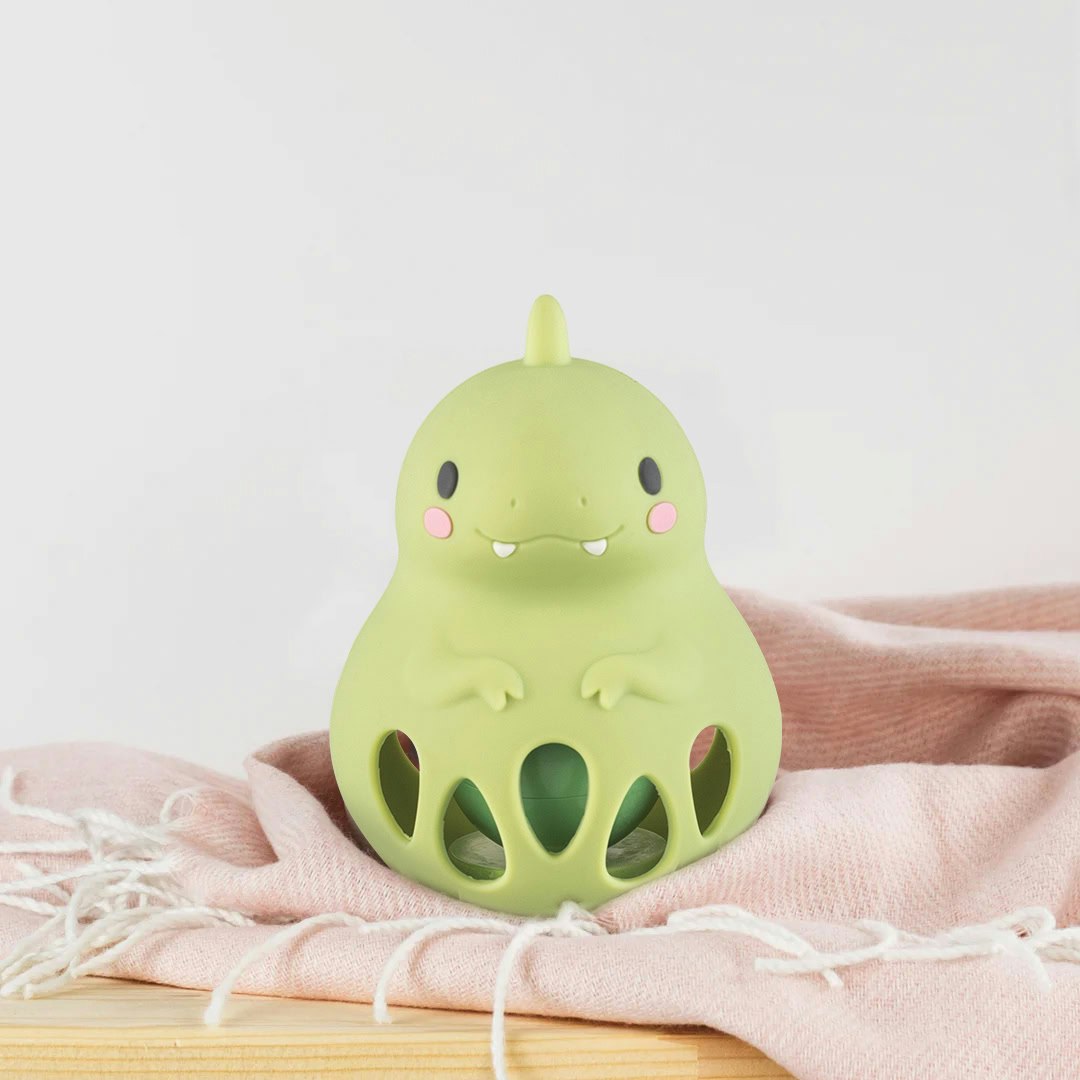 Silicone Rattle- Dino
