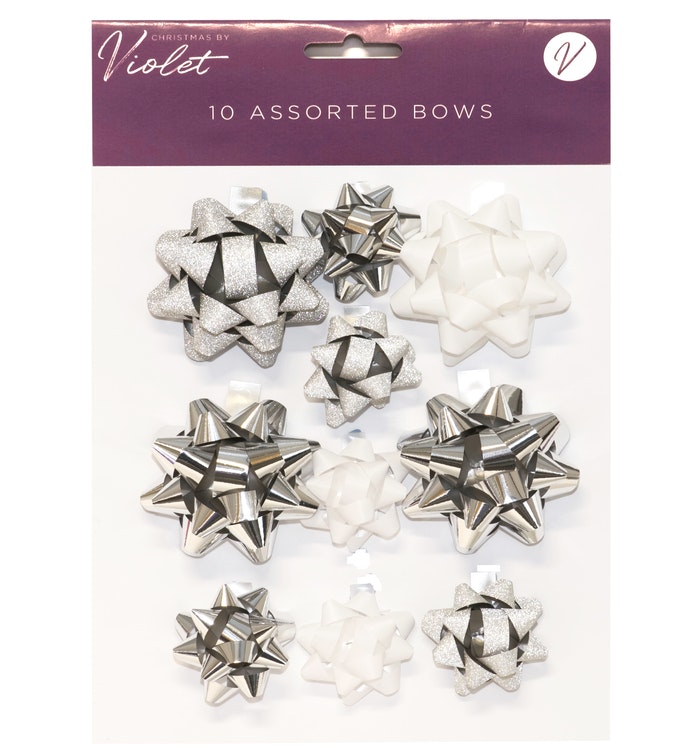 Silver 10-pack Bows