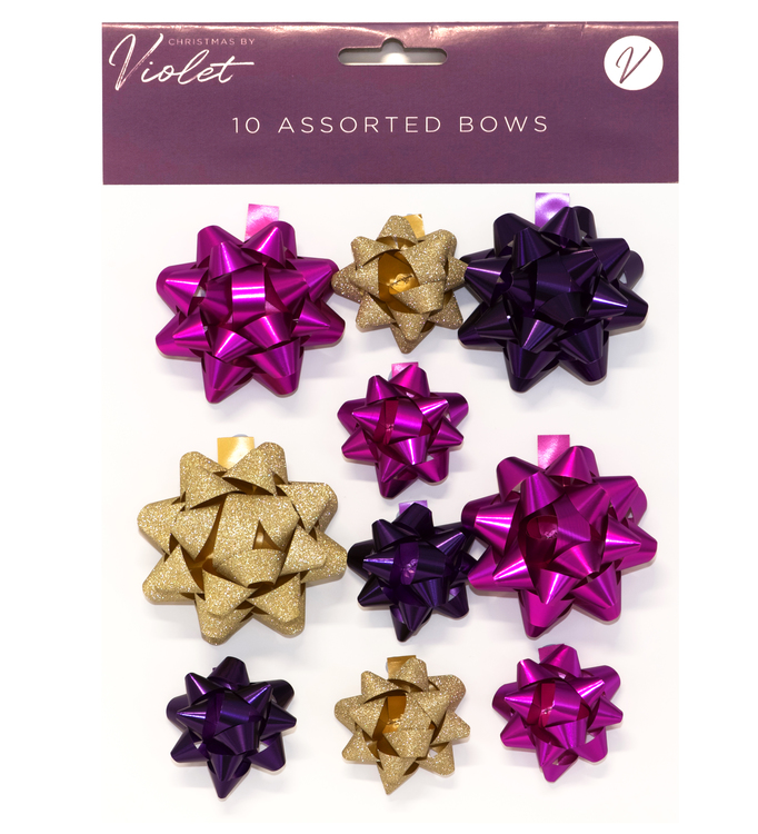 Pink and Gold 10-pack Bows