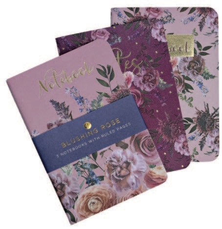 Blushing Rose 3-pack Notebooks