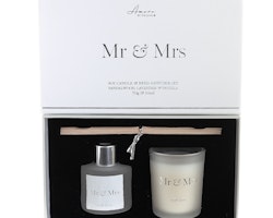 Soy Candle & Reed Diffuser Set - Mr & Mrs