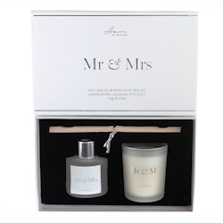 Soy Candle & Reed Diffuser Set - Mr & Mrs