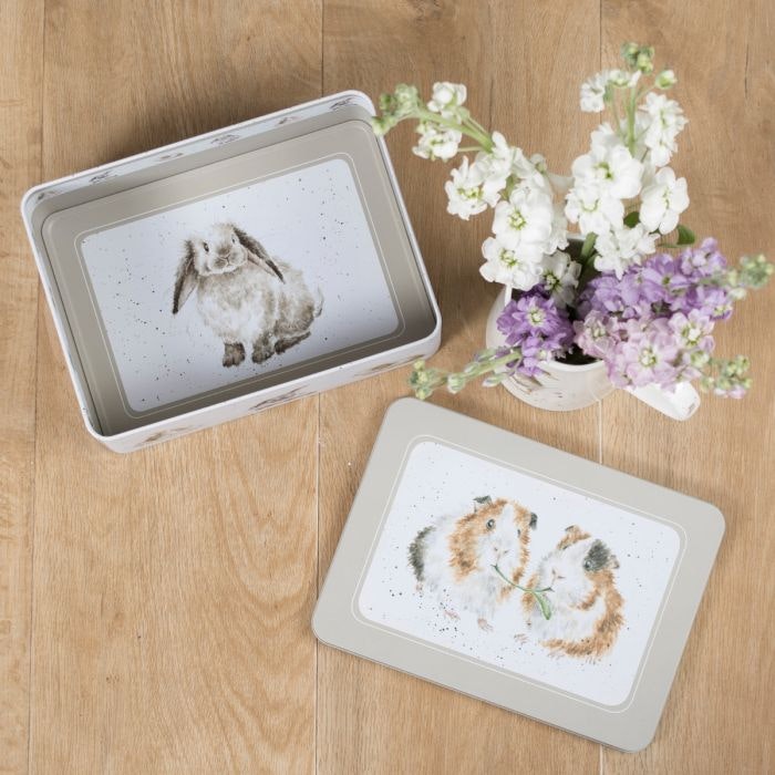 Rectangular Tin Guinea Pig & Rabbit