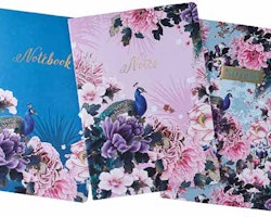 Exquisite Peacock Notebook A4 3-pack