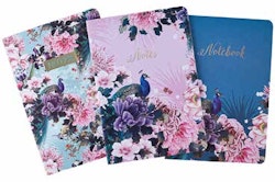 Exquisite Peacock Notebook A5 3-pack