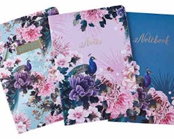 Exquisite Peacock Notebook A5 3-pack