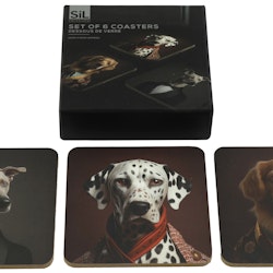 Dog Animal Head Coasters 6-pack