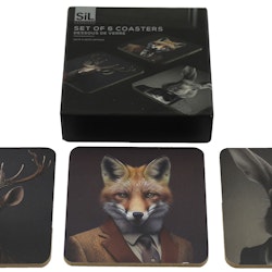 Forest Animal Head Coasters 6-pack