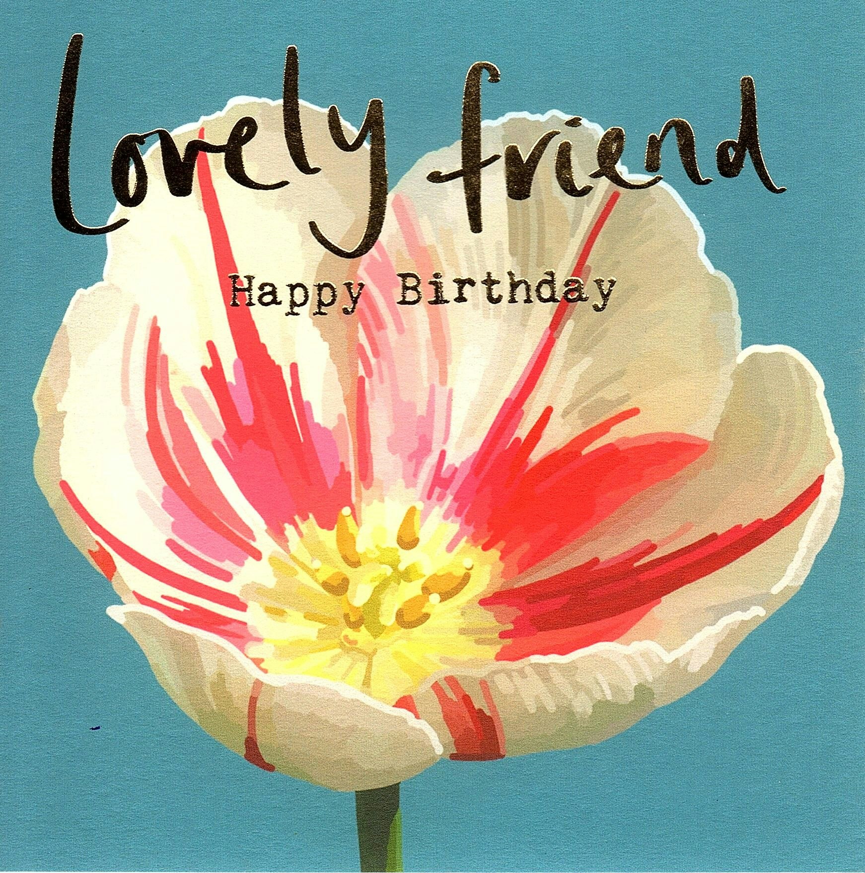 Kort Sarah Kelleher `Lovely Friend Happy Birthday`