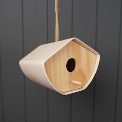 Earthy Natural Bamboo Japandi Birdhouse