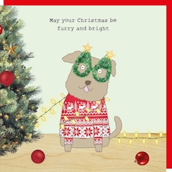 Card Xmas Dog Bright