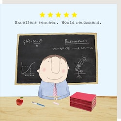 Card Five Star Teacher Boy
