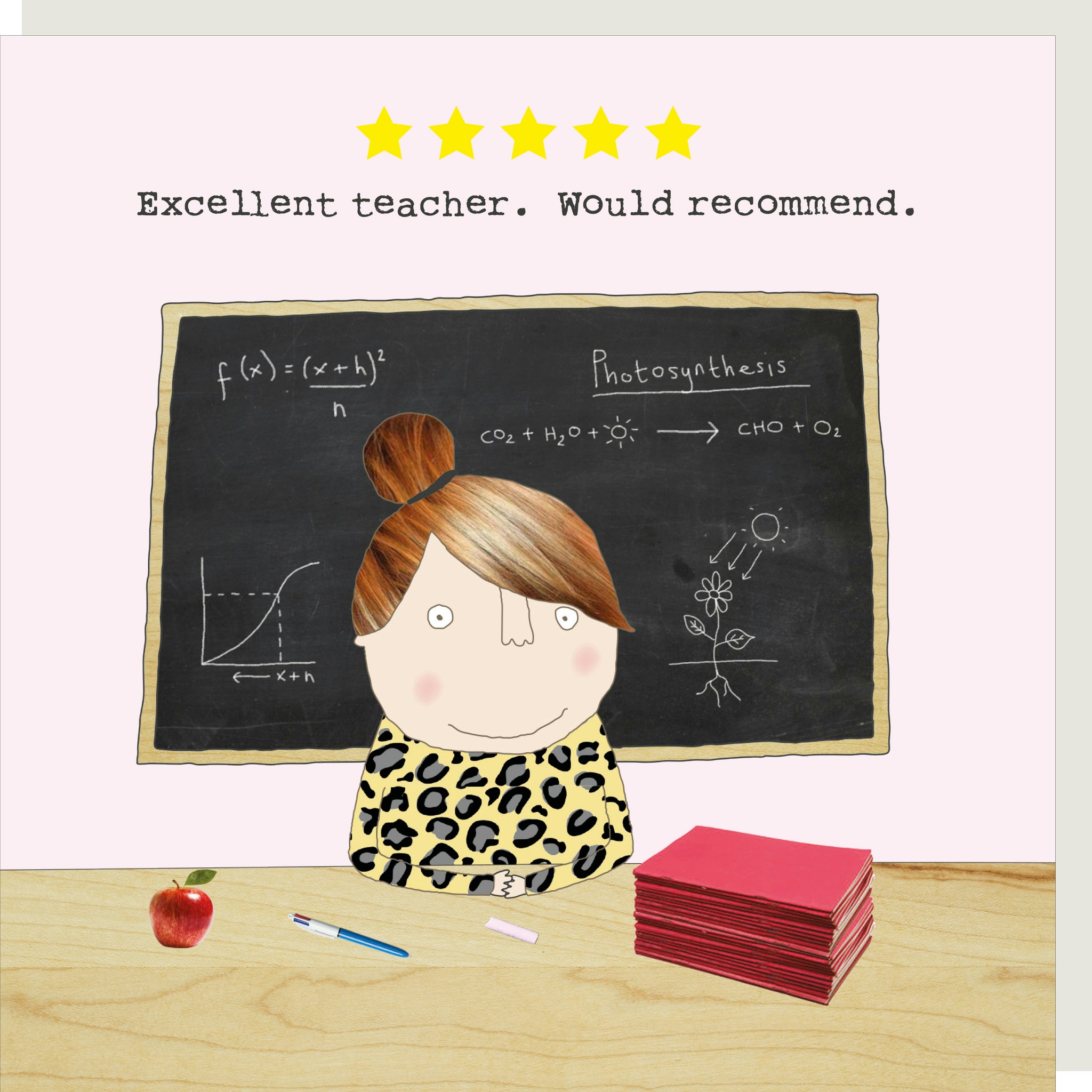 Card Five Star Teacher Girl