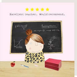 Card Five Star Teacher Girl