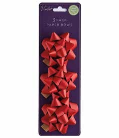 3-pack Bows Red Kraft